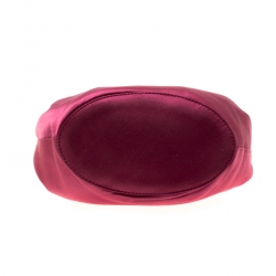 Pre Owned Diane Von Furstenberg Cerise Satin Mini Love Power Drawstring Bucket Bag