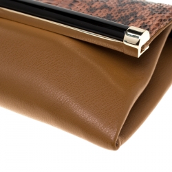 Pre Owned Diane Von Furstenberg Python and Leather 440 Envelope Clutch