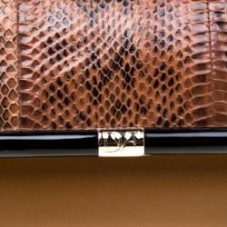 Pre Owned Diane Von Furstenberg Python and Leather 440 Envelope Clutch