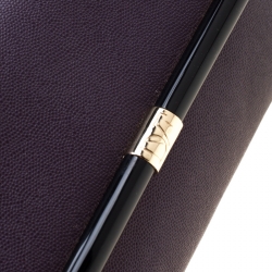 Pre Owned Diane Von Furstenberg Purple Leather 440 Envelope Clutch