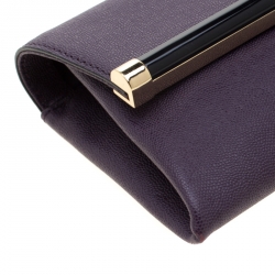 Pre Owned Diane Von Furstenberg Purple Leather 440 Envelope Clutch