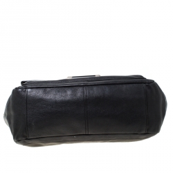 Pre Owned Diane Von Furstenberg Black Studded Leather Faceted Top Handle Bag