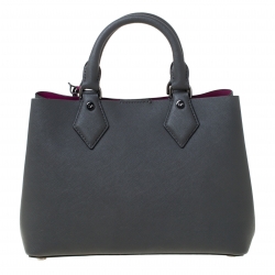 Pre Owned  Diane von Furstenberg Grey Leather Voyage Itsy Double Zip Tote