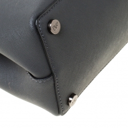 Pre Owned  Diane von Furstenberg Grey Leather Voyage Itsy Double Zip Tote
