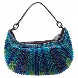 Diane Von Furstenberg Multicolor Chainlink Leather Medium Stephanie Hobo