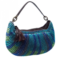 Diane Von Furstenberg Multicolor Chainlink Leather Medium Stephanie Hobo