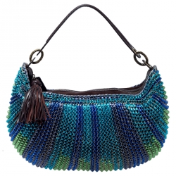 Diane Von Furstenberg Multicolor Chainlink Leather Medium Stephanie Hobo