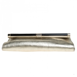 Pre Owned Diane Von Furstenberg Metallic Multicolor Leather Clutch