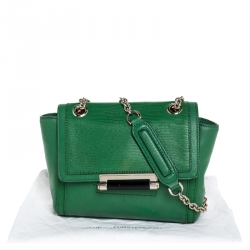 Pre Owned Diane Von Furstenberg Green Lizard Effect Leather Mini 440 Shoulder Bag
