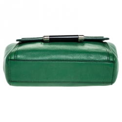 Pre Owned Diane Von Furstenberg Green Lizard Effect Leather Mini 440 Shoulder Bag