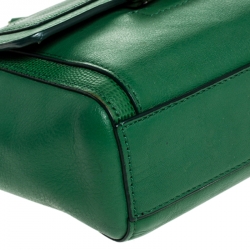 Pre Owned Diane Von Furstenberg Green Lizard Effect Leather Mini 440 Shoulder Bag