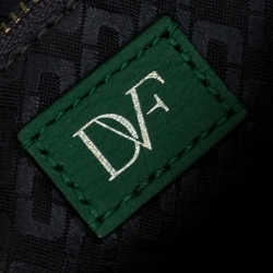 Pre Owned Diane Von Furstenberg Green Lizard Effect Leather Mini 440 Shoulder Bag