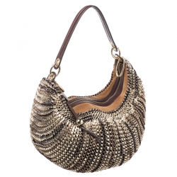 Diane Von Furstenberg Multicolor Chainlink Leather and Suede Medium Stephanie Hobo