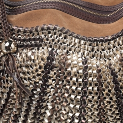 Diane Von Furstenberg Multicolor Chainlink Leather and Suede Medium Stephanie Hobo