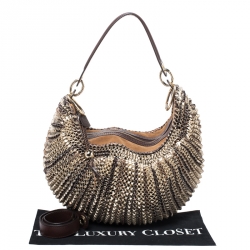 Diane Von Furstenberg Multicolor Chainlink Leather and Suede Medium Stephanie Hobo
