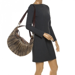 Diane Von Furstenberg Multicolor Chainlink Leather and Suede Medium Stephanie Hobo
