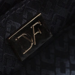 Pre Owned Diane von Furstenberg Gold Snakeskin Effect Leather Powerstone Minaudiere Clutch