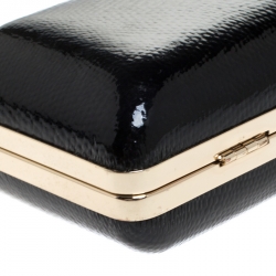 Pre Owned Diane von Fursterberg Black Lizard Embossed Leather Sutra Clutch