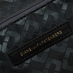 Pre Owned Diane Von Furstenberg Metallic Gold Lizrad Embossed Leather Chain Clutch