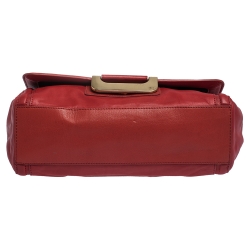 Pre Owned Diane Von Furstenberg Red Leather New Harper Satchel