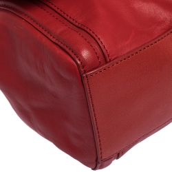 Pre Owned Diane Von Furstenberg Red Leather New Harper Satchel