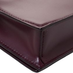 Pre Owned Diane von Furstenberg Burgundy Leather Flap Shoulder Bag