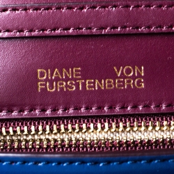Pre Owned Diane von Furstenberg Burgundy Leather Flap Shoulder Bag