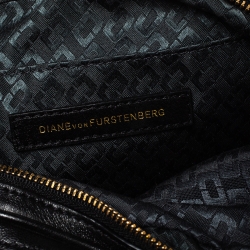 Pre Owned Diane Von Furstenberg Black Leather Crossbody Bag