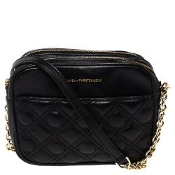 Pre Owned Diane Von Furstenberg Black Leather Crossbody Bag