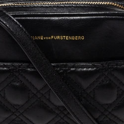 Pre Owned Diane Von Furstenberg Black Leather Crossbody Bag
