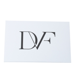 Pre Owned Diane Von Furstenberg White/Black Leather On The Go Tote