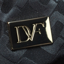 Pre Owned Diane Von Furstenberg White/Black Leather On The Go Tote