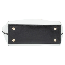 Pre Owned Diane Von Furstenberg White/Black Leather On The Go Tote