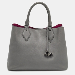 Grey Saffiano Leather Large Voyager Carryall