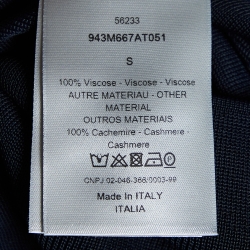 Dior Homme Navy Blue Logo Intrasia Knit Cashmere High Neck Sweater S