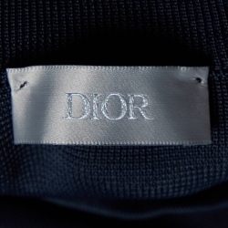 Dior Homme Navy Blue Logo Intrasia Knit Cashmere High Neck Sweater S