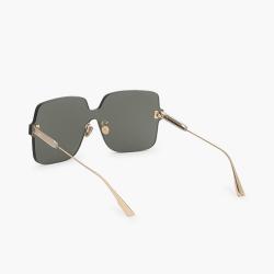 Pre Owned Dior Gold Quarke1 Oversized Sunglasses