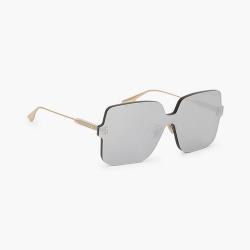 Pre Owned Dior Gold Quarke1 Oversized Sunglasses