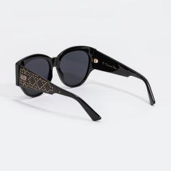 Pre Owned نظارة شمسية ديور ليدي سوداء مرصعة نمط كبير