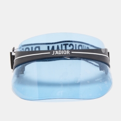 Pre Owned Dior White/Blue Mirrored Dior Club1 Sun Visor