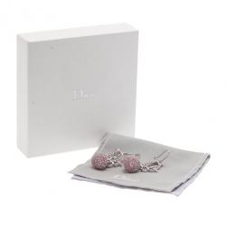 Pre Owned Dior Signature Sphere Pink Crystal Earrings