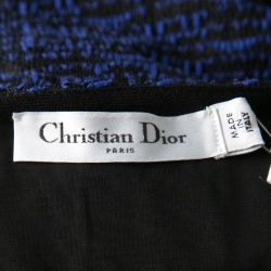 Dior Purple and Black Textured Knit Fit and Flare Dress L