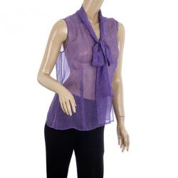 Pre Owned Dior Chiffon Scarf Top M