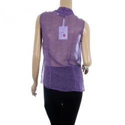 Pre Owned Dior Chiffon Scarf Top M