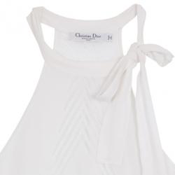 مملوكة مسبقًا Christian Dior White Sleeveless Blouse