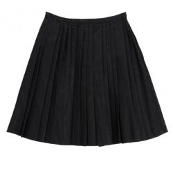 Pre Owned Christian Dior Black Silk Shimmer Pleated Skirt S