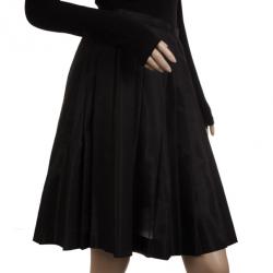 Pre Owned Christian Dior Black Silk Shimmer Pleated Skirt S