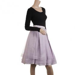 Pre Owned Dior Purple Tulle Flared Skirt M