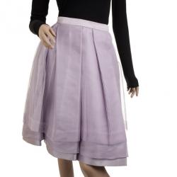 Pre Owned Dior Purple Tulle Flared Skirt M