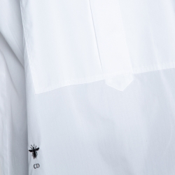 Dior White Cotton Bee Embroidered Sleeveless Blouse S